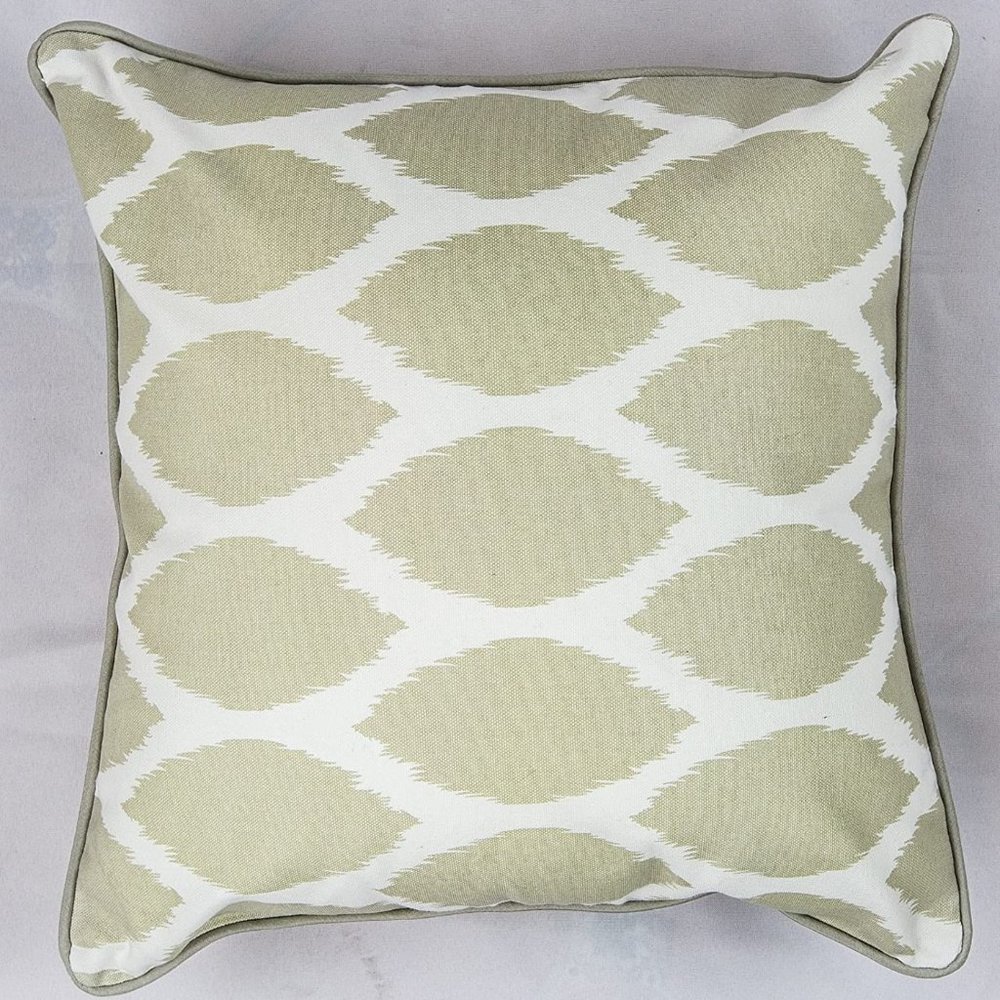 Beige Ikat Diamond Throw Pillow Cover, Set of 2
